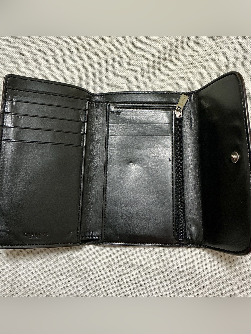 Coach Brown Snake-Print Leather Wallet - Picture 4 of 7